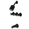 Kingston Brass Tub and Shower Faucet, Matte Black, Wall Mount KBX8130ZX - alternate 1